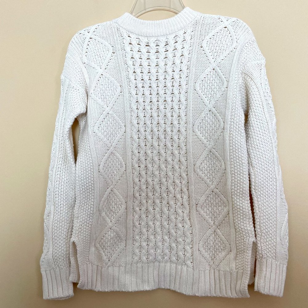 Madewell Cable Knit Fishermen Sweater XXS NWT Neutral Old Money Quiet Luxury - Picture 6 of 8